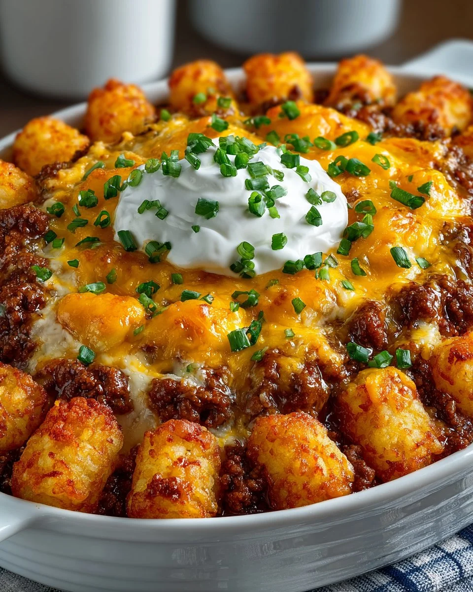 Tater Tot Casserole with Ground Beef