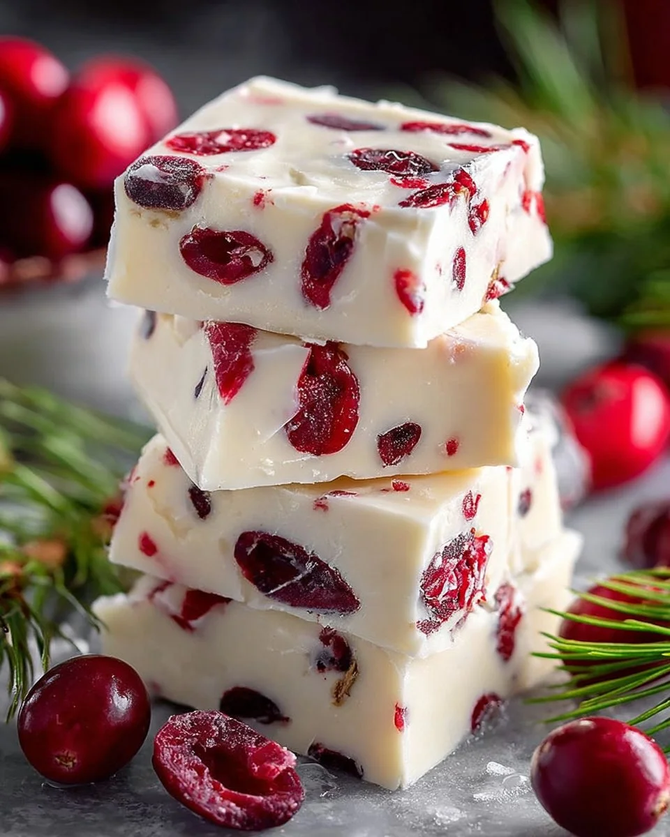 White Chocolate Cranberry Fudge White Chocolate Cranberry Fudge