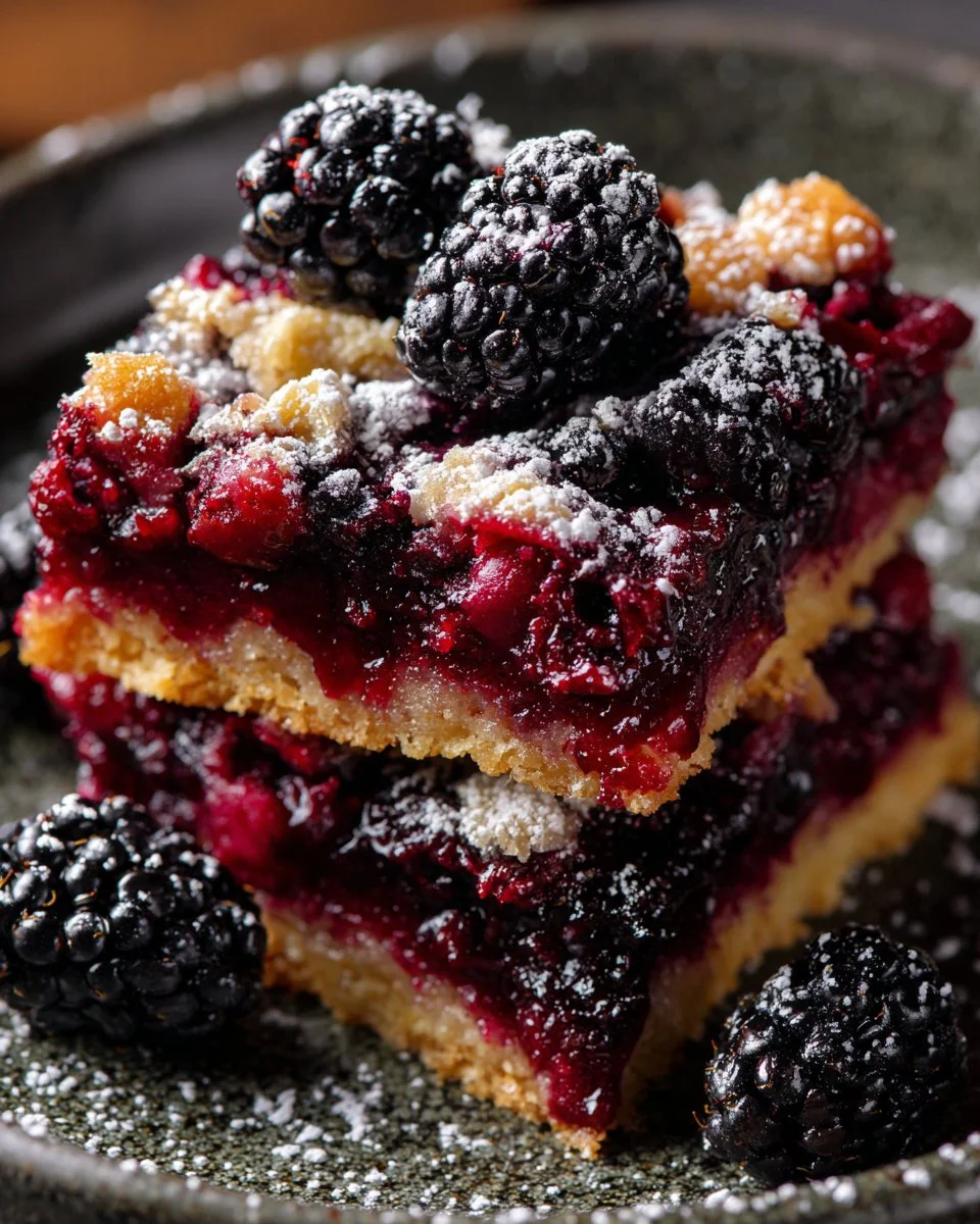 Delicious Blackberry Pistachio Dream Bars with fresh blackberries and pistachios