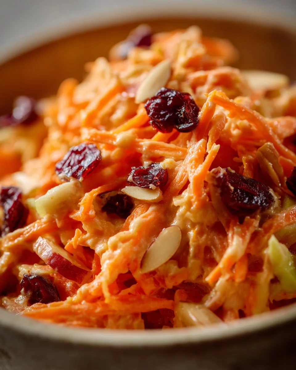 Colorful Carrot Apple Salad with fresh ingredients and vibrant presentation.