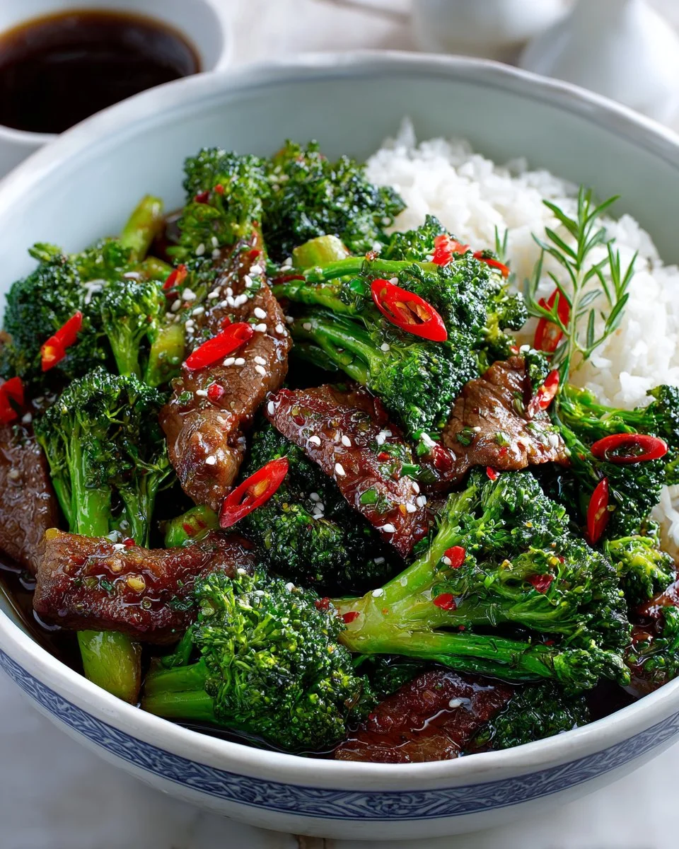 Delicious Chinese Beef and Broccoli served in a traditional dish