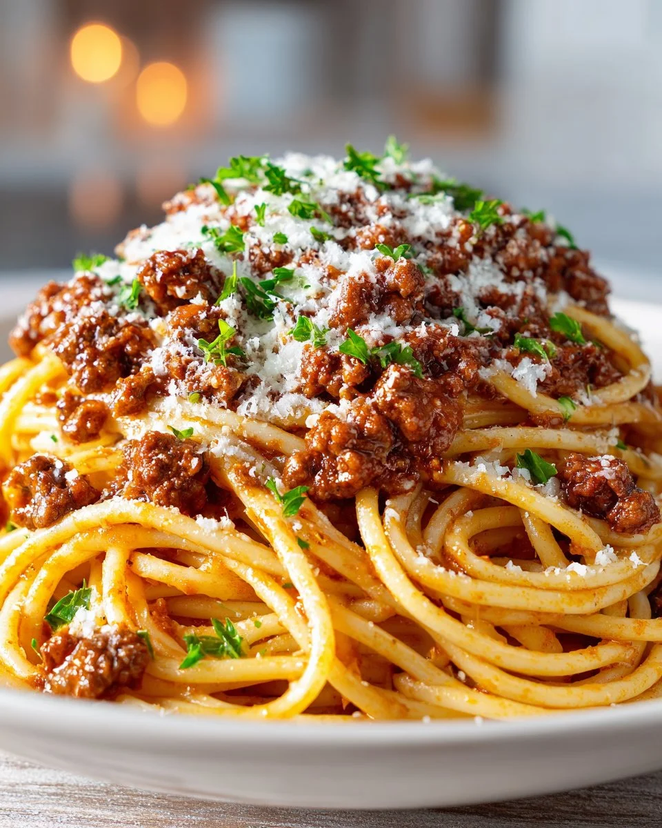 Creamy high protein beef pasta dish served in a bowl