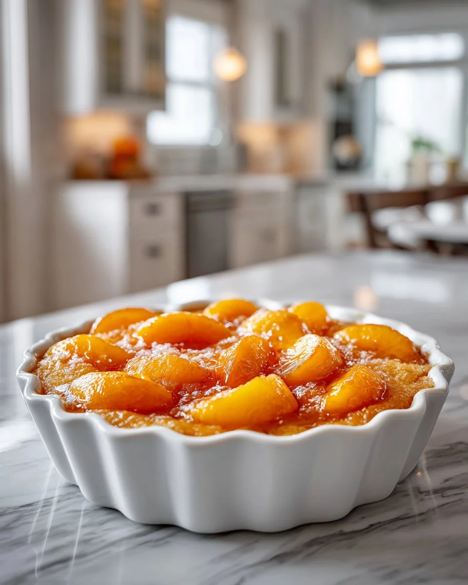 Delicious easy canned peach cobbler served warm with ice cream.