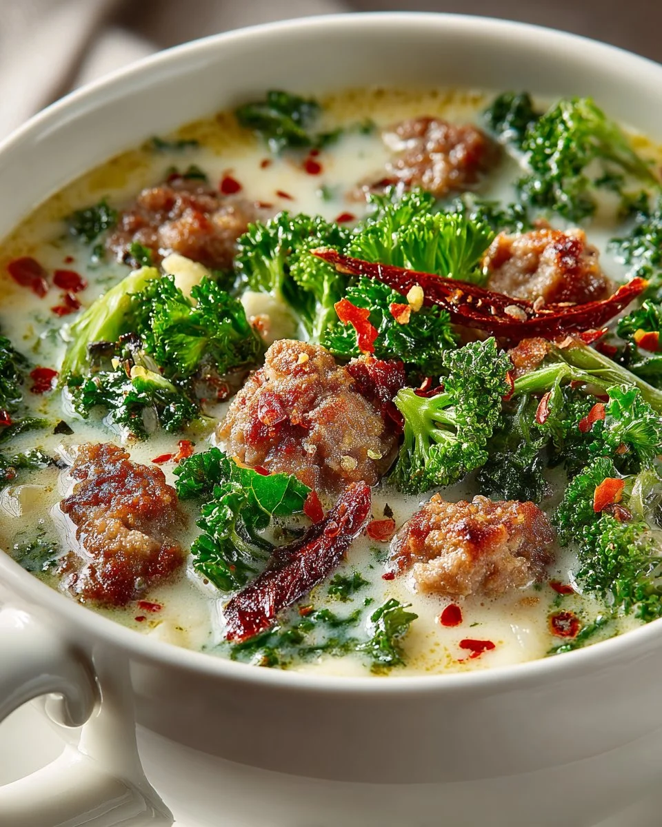 Bowl of Keto Toscana Soup made in an Instant Pot