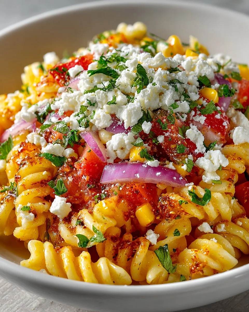 Mexican Street Corn Pasta Salad with fresh ingredients and vibrant flavors