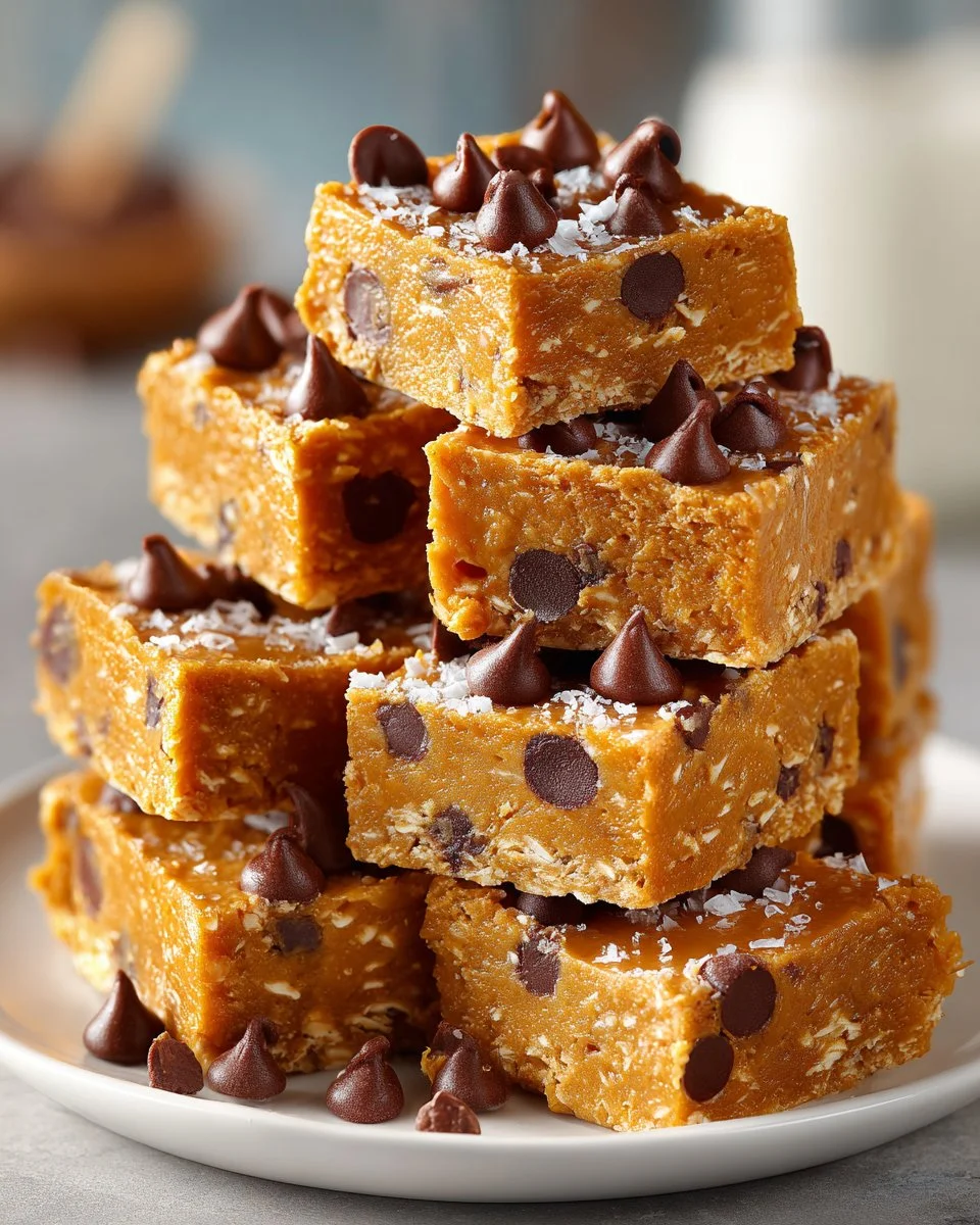 Delicious no bake peanut butter bars topped with chocolate and nuts.