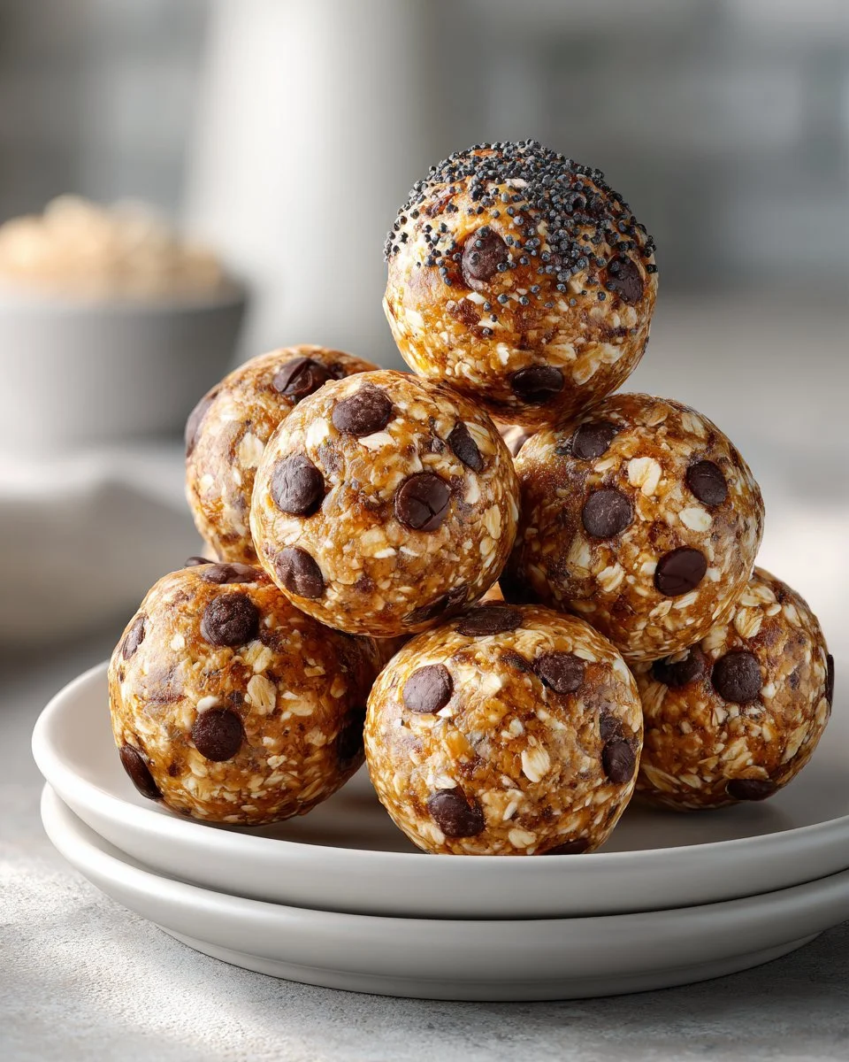 Oatmeal Chocolate Chip Protein Balls, a healthy and delicious snack rich in protein