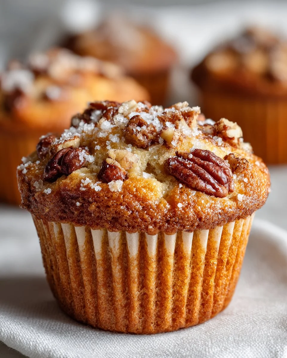 Pecan Pie Brown Sugar Muffins fresh out of the oven