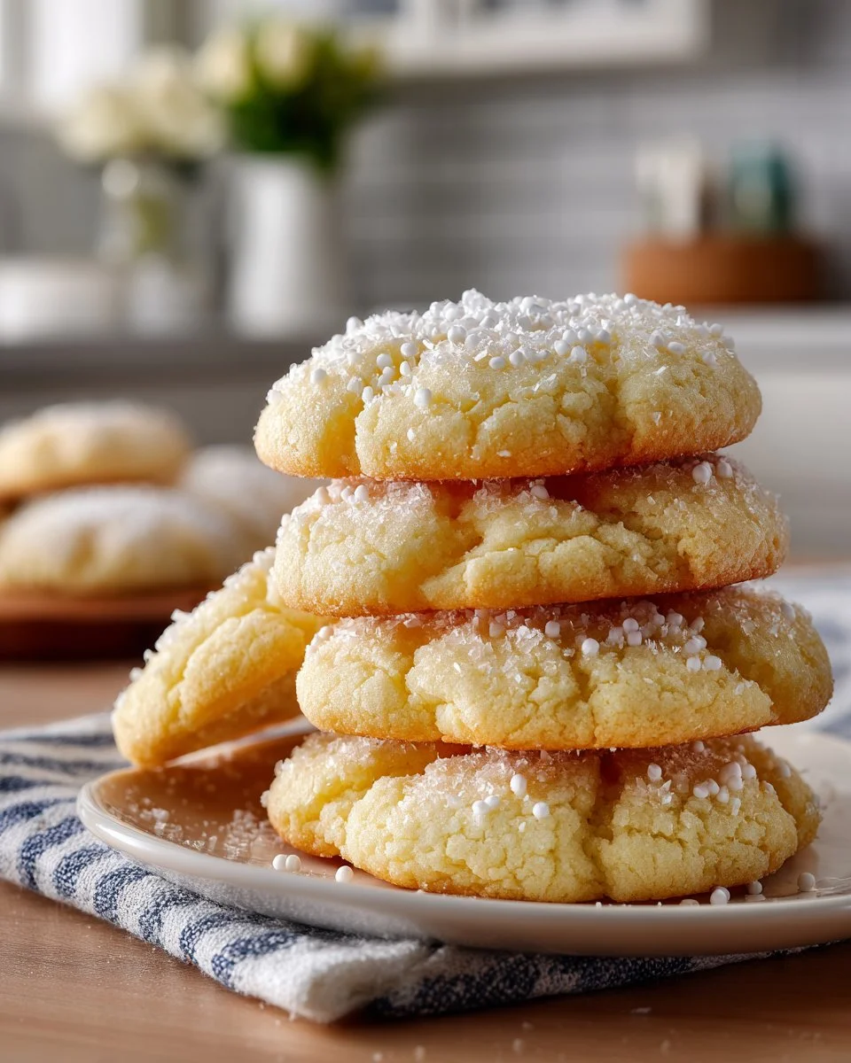 Deliciously soft sugar cookies arranged on a plate, perfect for sharing.