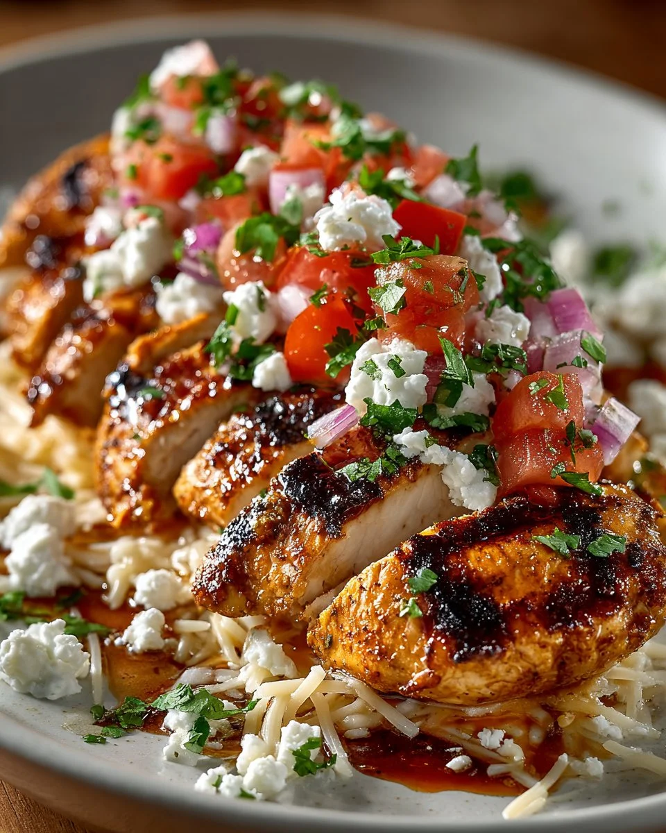 Plate of Applebee's Fiesta Lime Chicken garnished with lime and cilantro