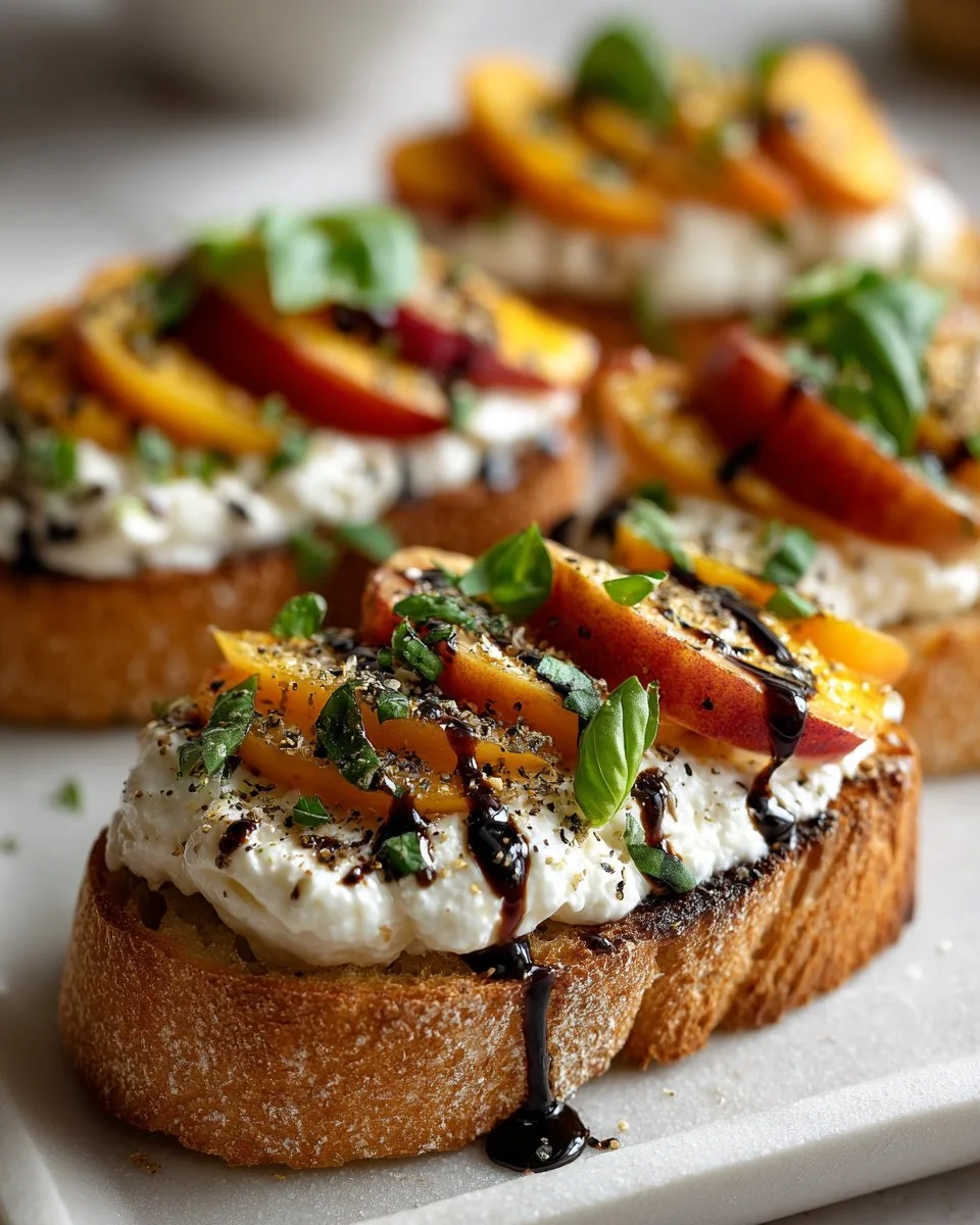 Balsamic Peach and Burrata Toast