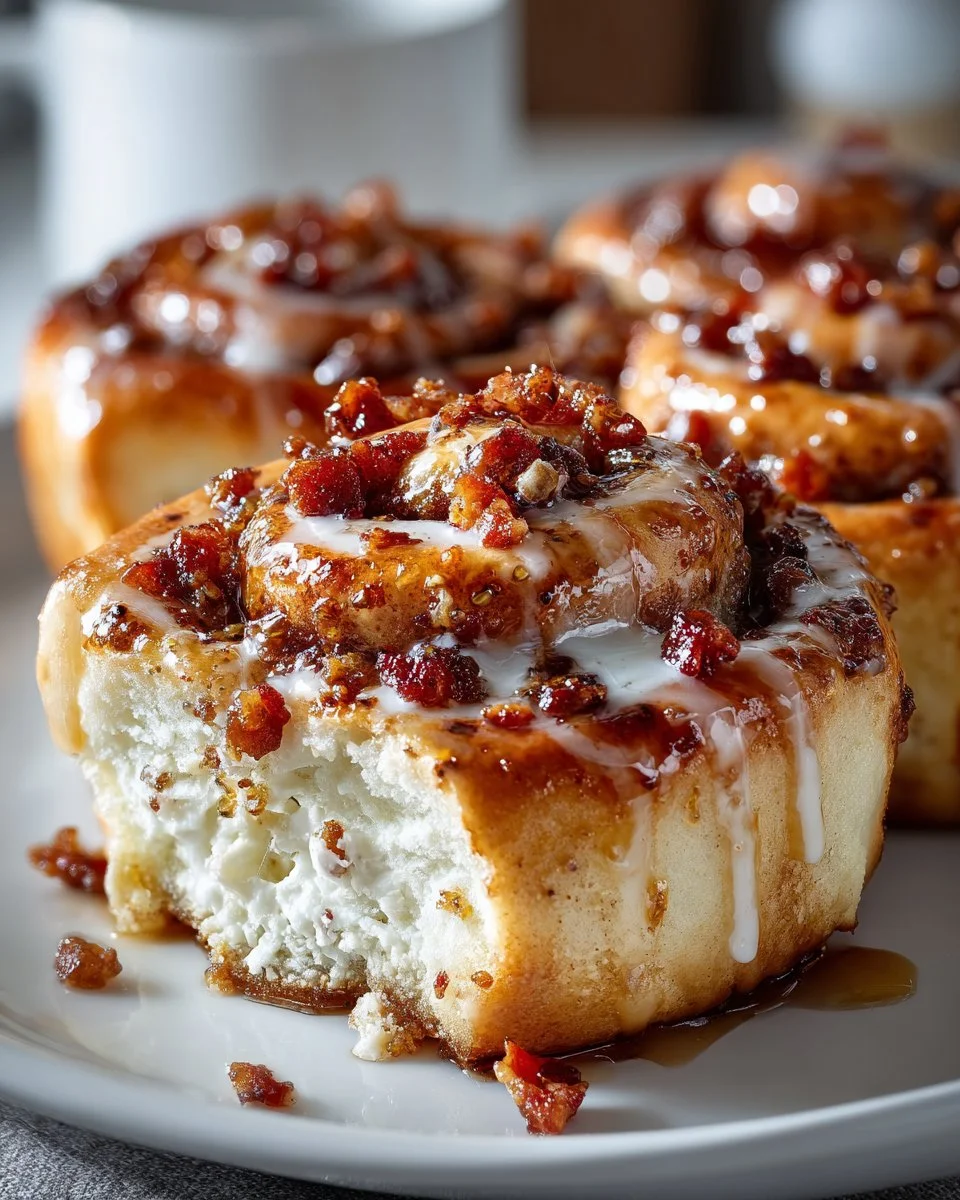 Bourbon Maple Bacon Cinnamon Rolls