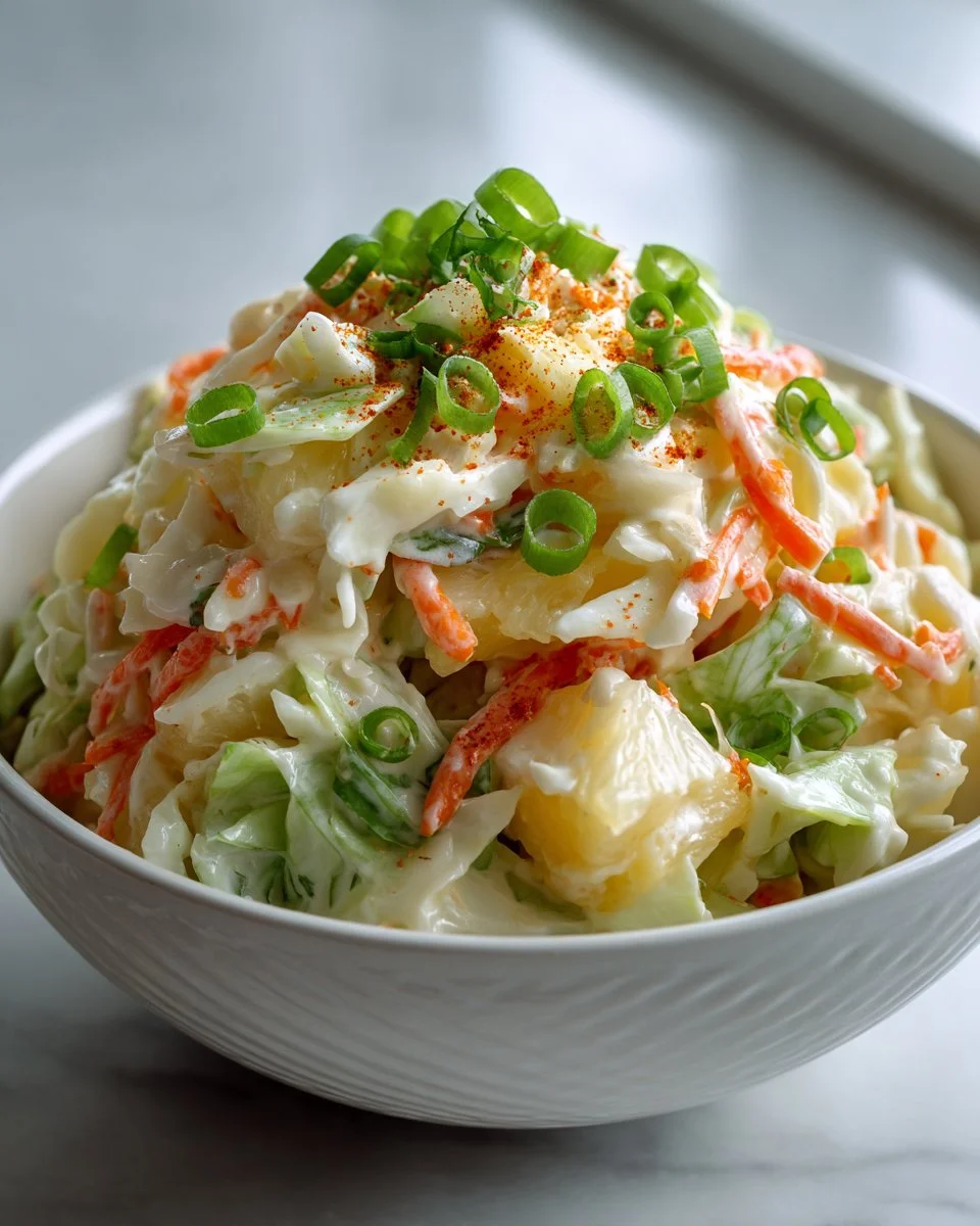 Creamy Hawaiian Pineapple Coleslaw