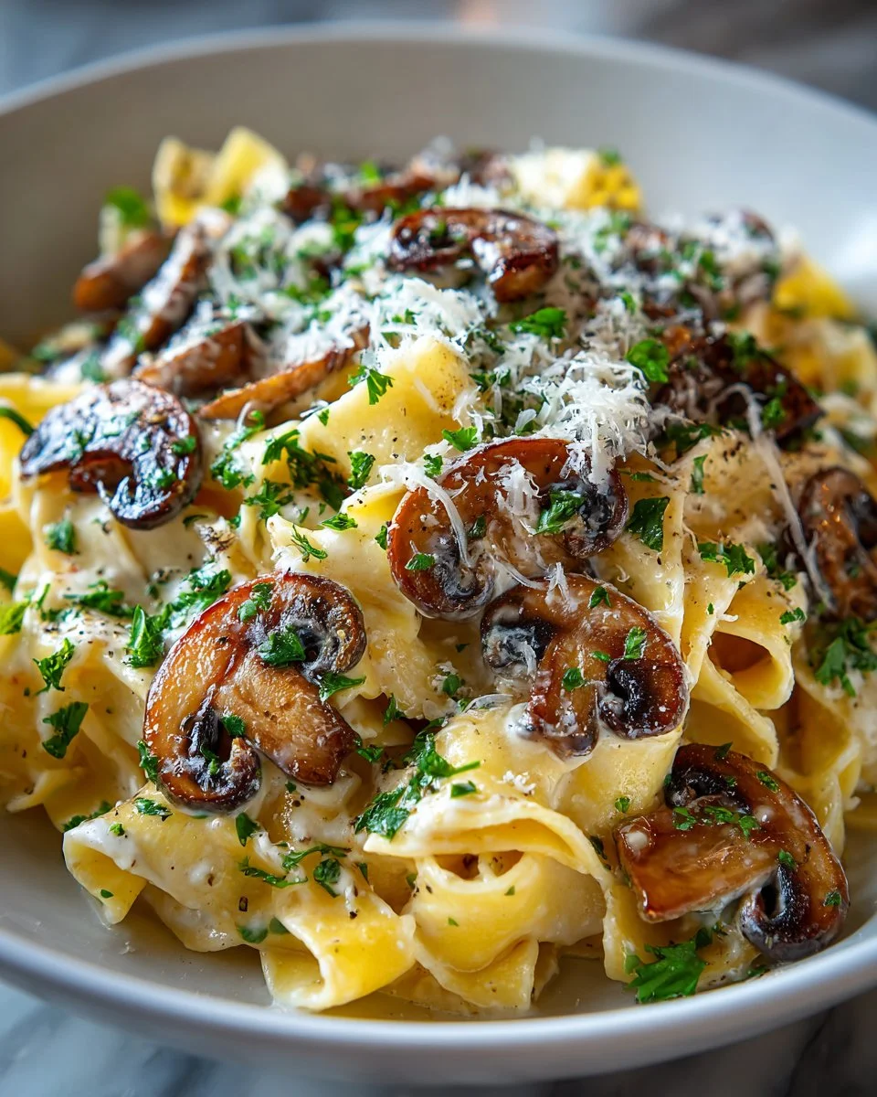 Creamy Truffle Mushroom Pappardelle