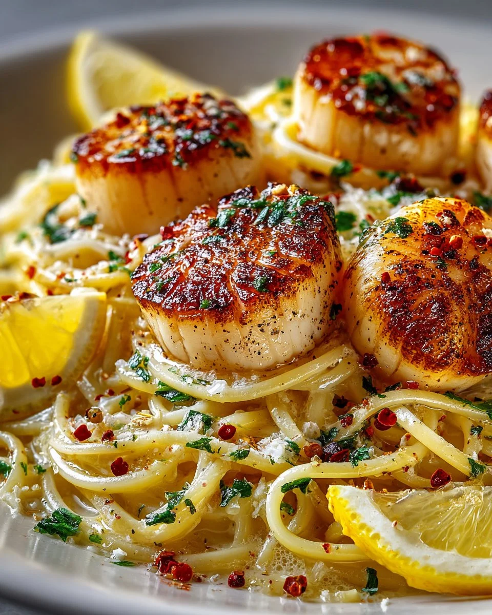 Garlic Butter Scallop Linguine