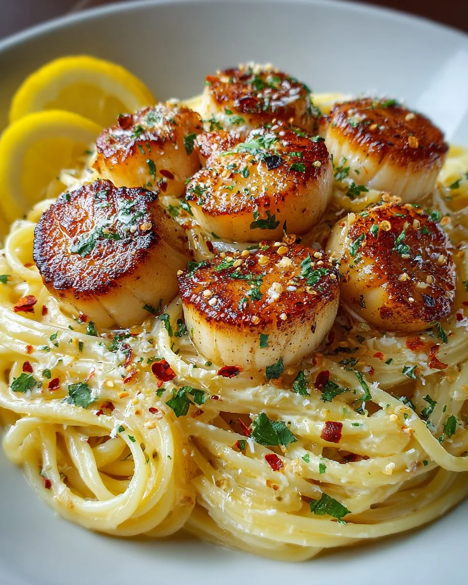 Garlic Butter Scallop Linguine