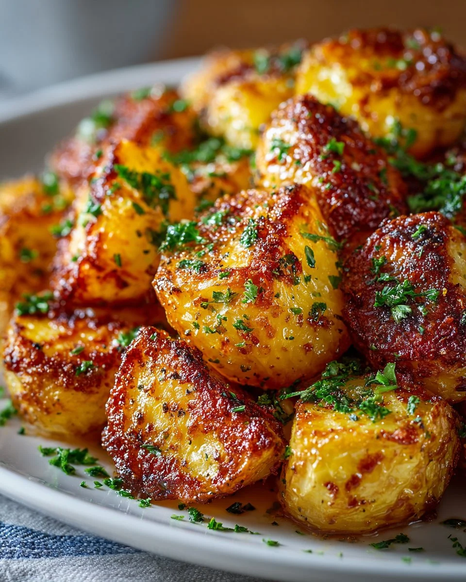Garlic Crispy Greek Lemon Potatoes