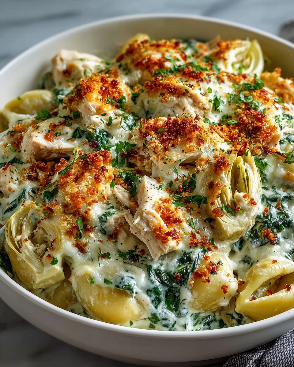 High-Protein Spinach and Artichoke Chicken Casserole