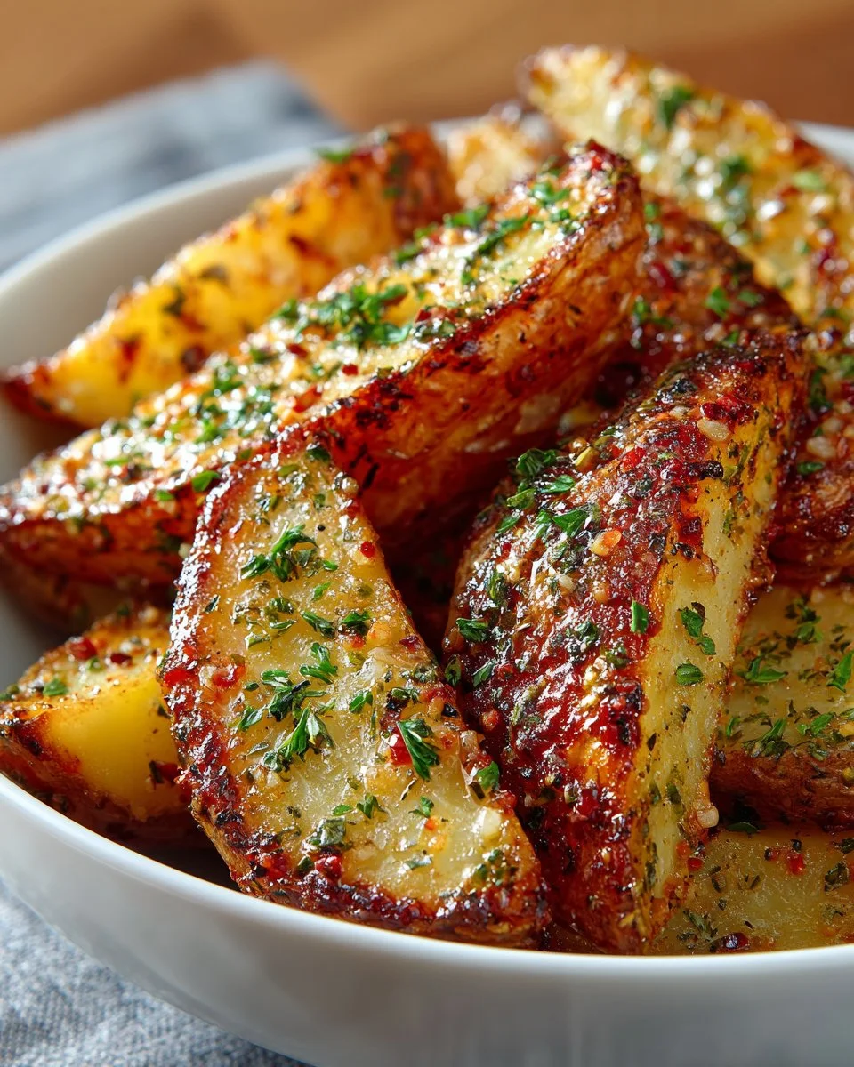 Lemon Oregano Roasted Potato Wedges