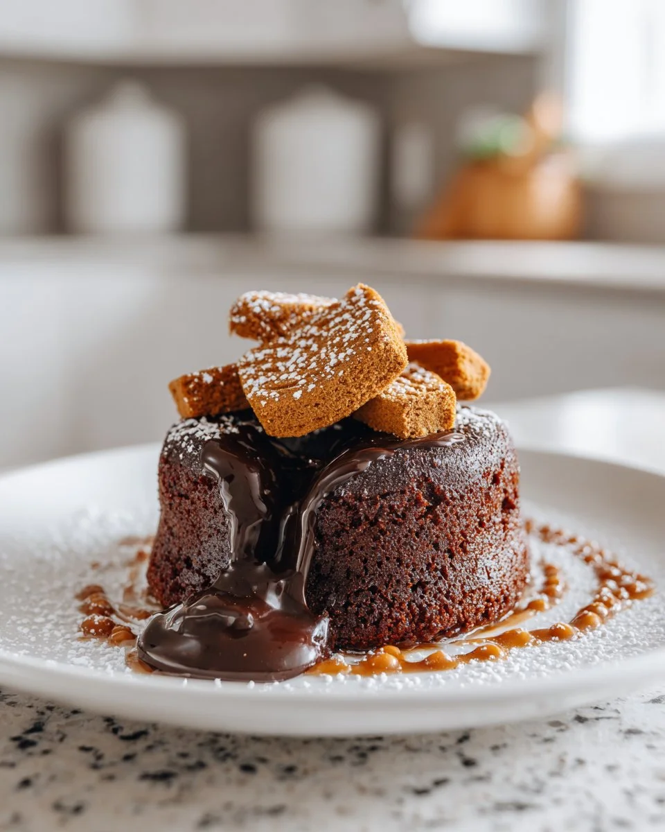 Decadent Lotus Biscoff Lava Cake with molten filling