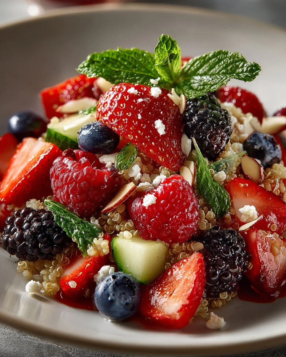 Mixed Berry Quinoa Spring Salad with fresh berries and quinoa