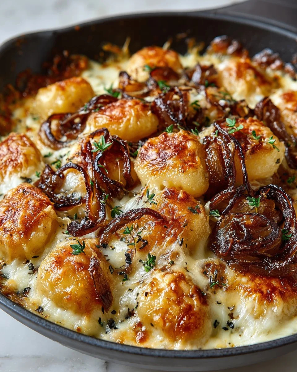 Mouthwatering Baked French Onion Gnocchi