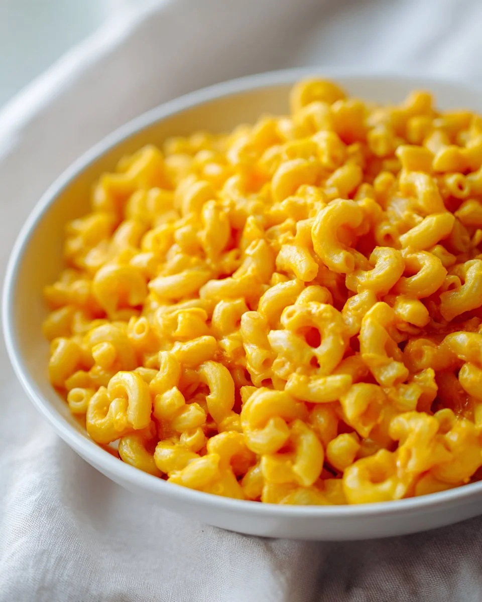Creamy roasted butternut squash macaroni topped with cheese and herbs