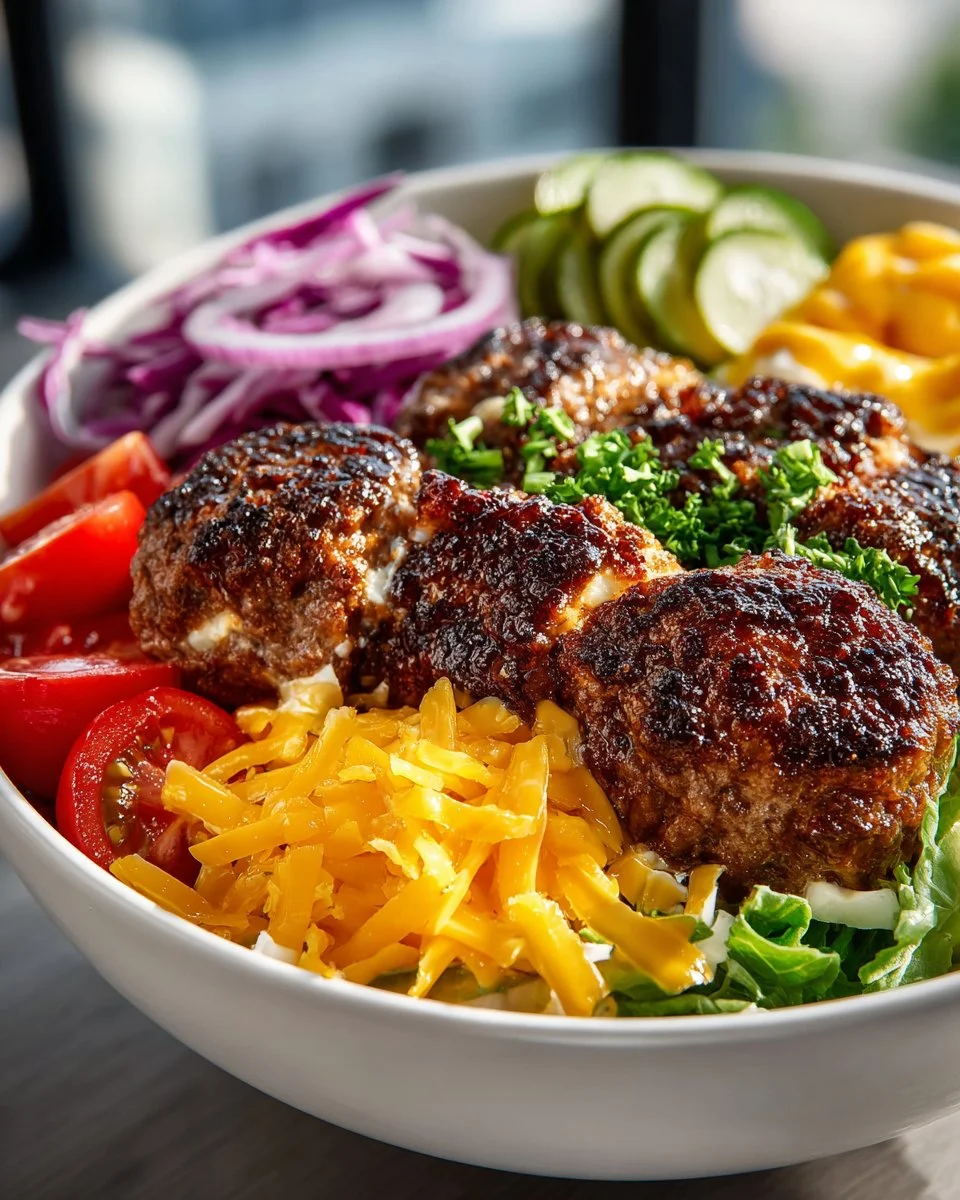 Smash Burger Bowl with juicy patties and fresh ingredients