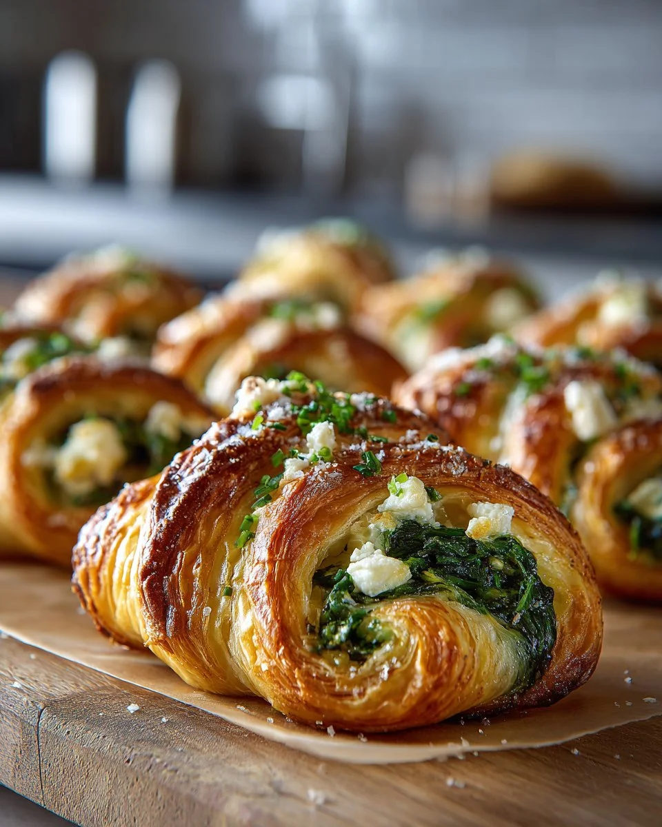 Spinach and Feta Puff Pastry Twists