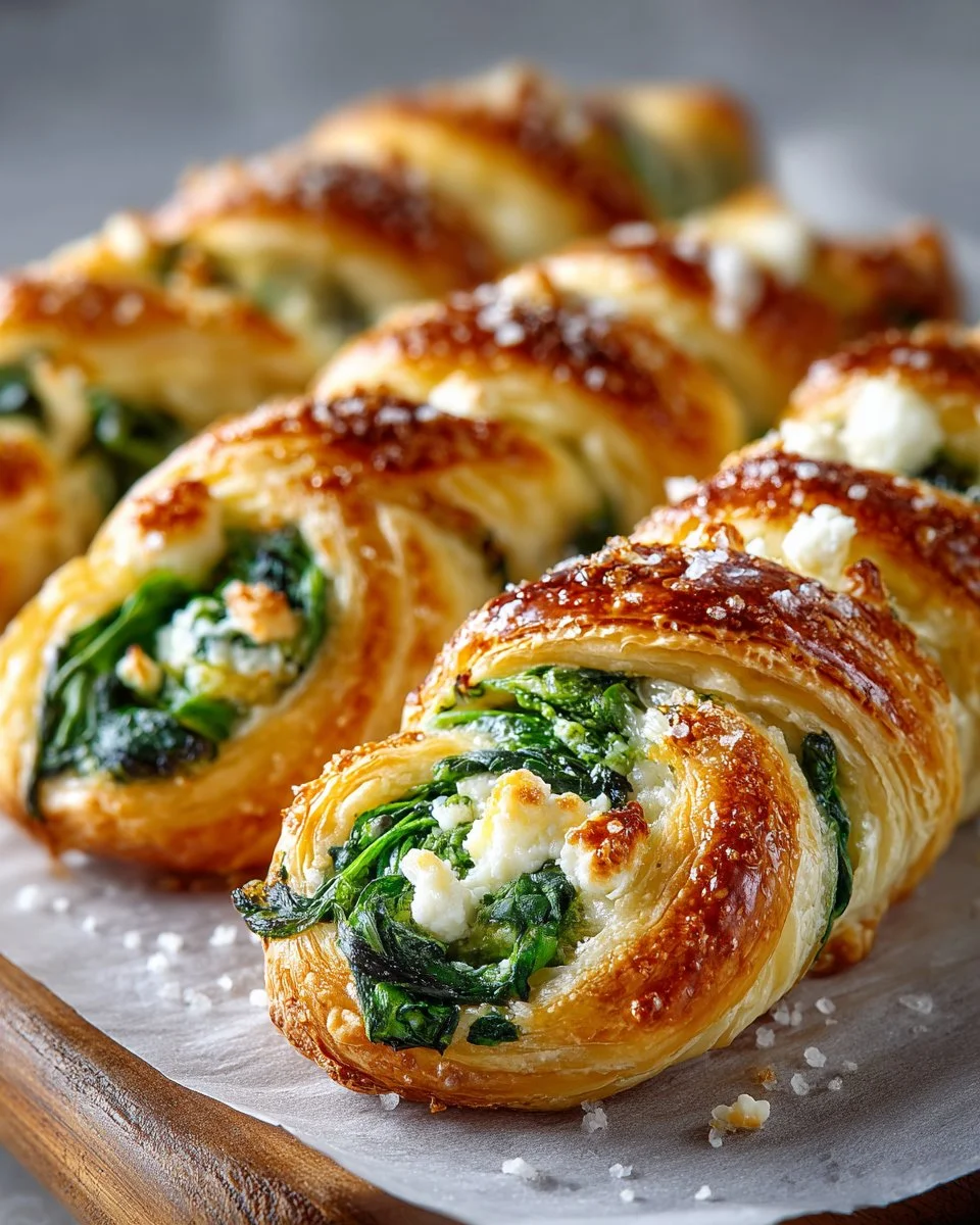 Spinach and Feta Puff Pastry Twists