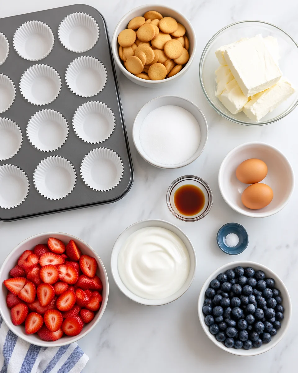 4th of July Berry Cheesecake Cupcakes