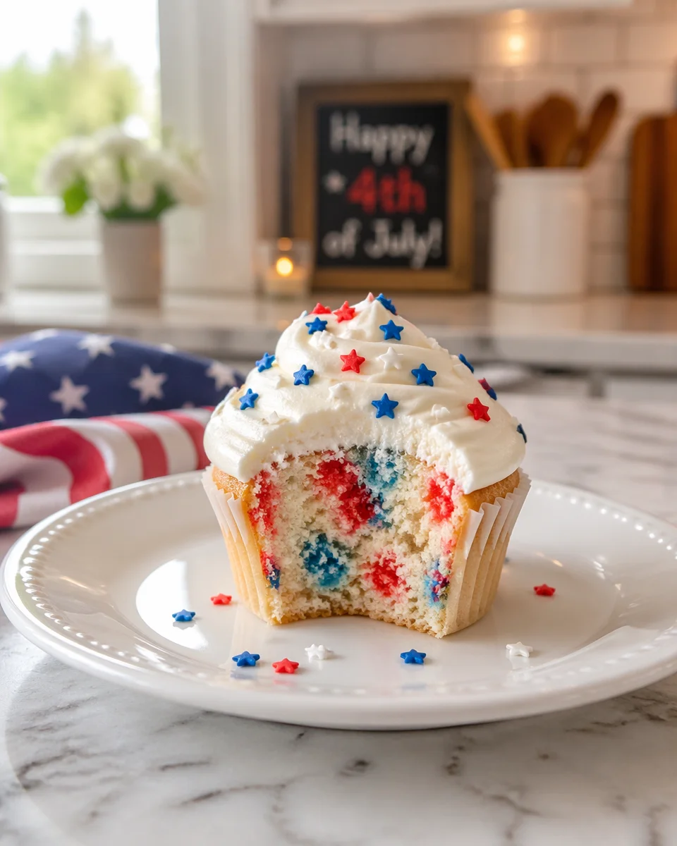 4th of July Vanilla Bean Patriotic Cupcakes