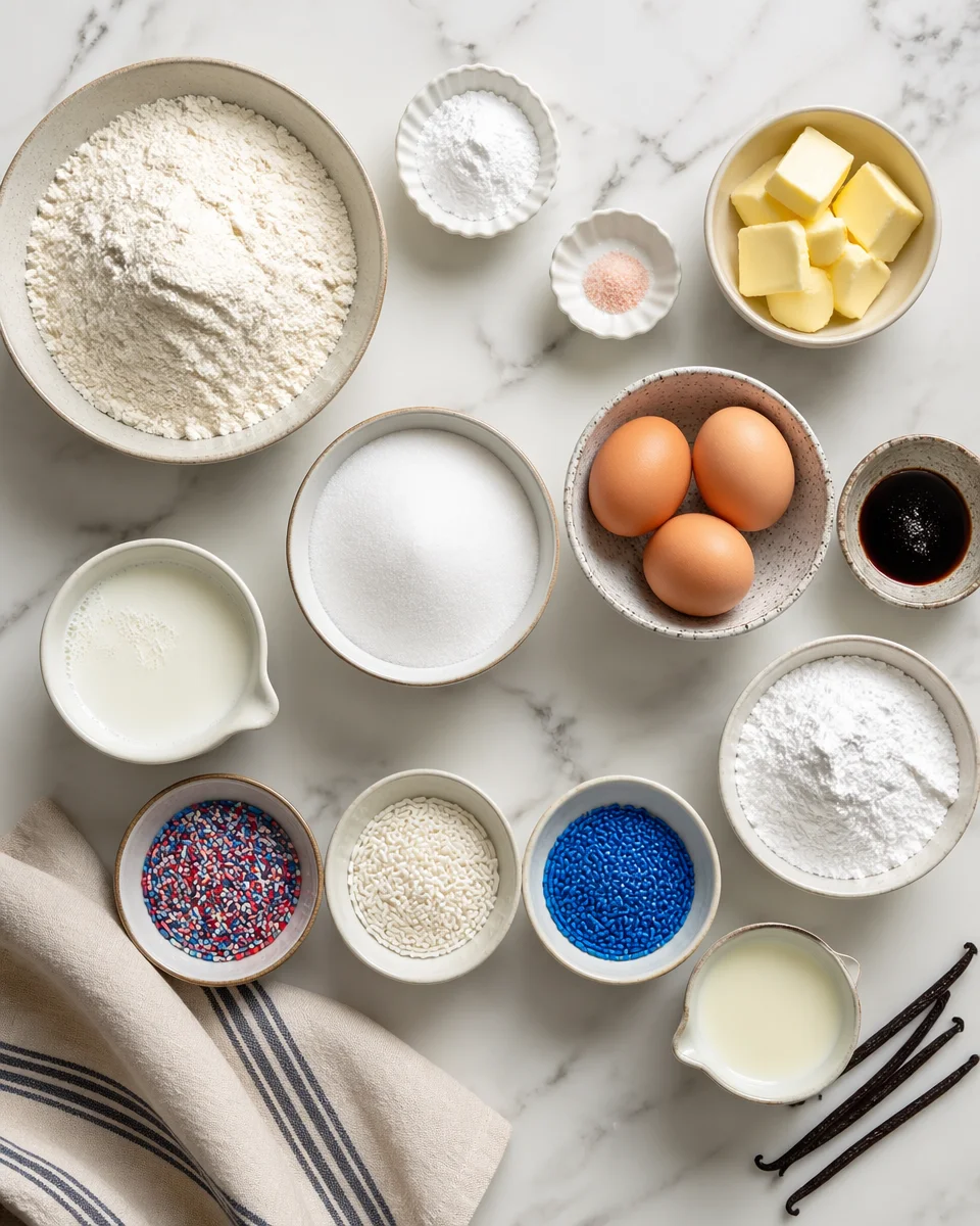 4th of July Vanilla Bean Patriotic Cupcakes