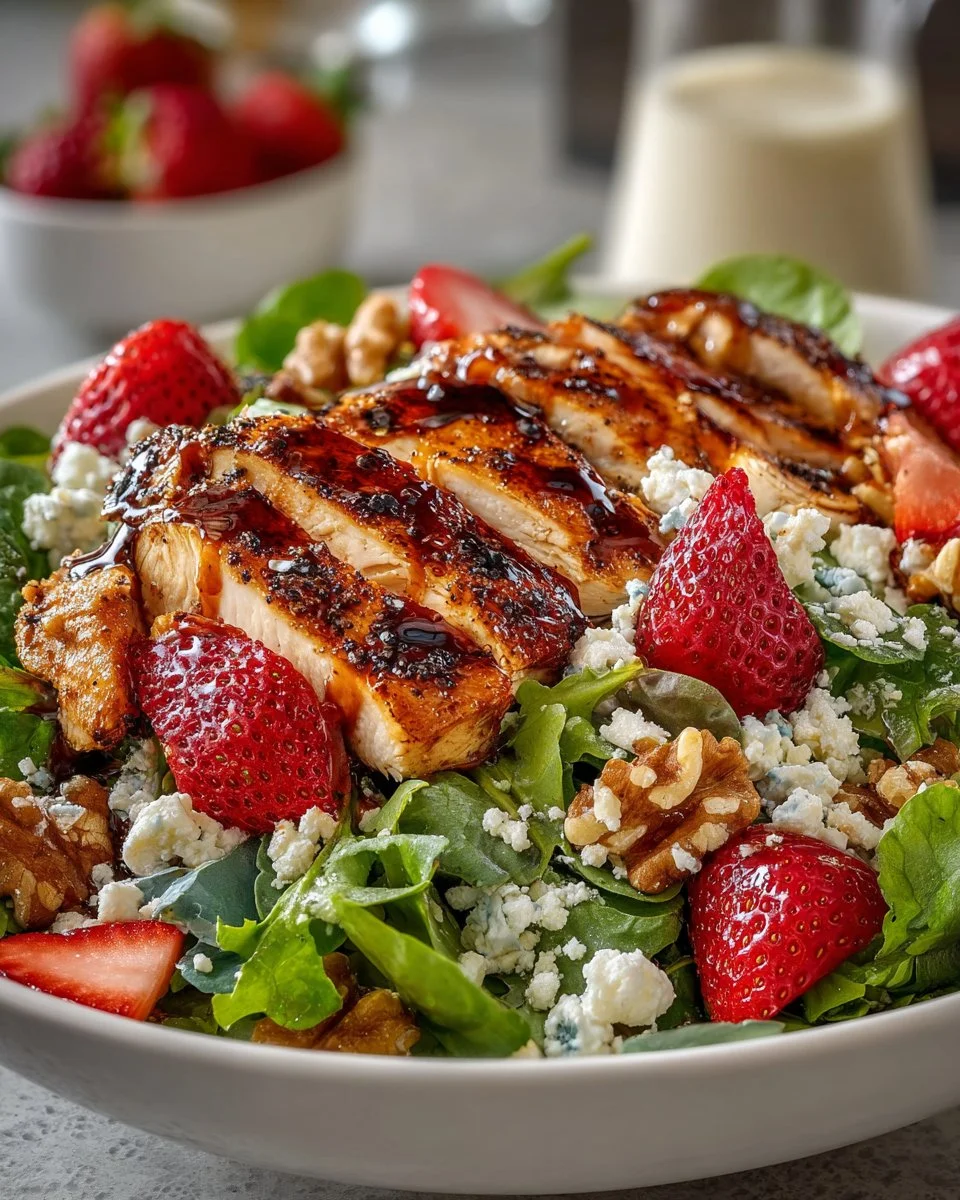 Balsamic Glazed Strawberry Chicken Salad