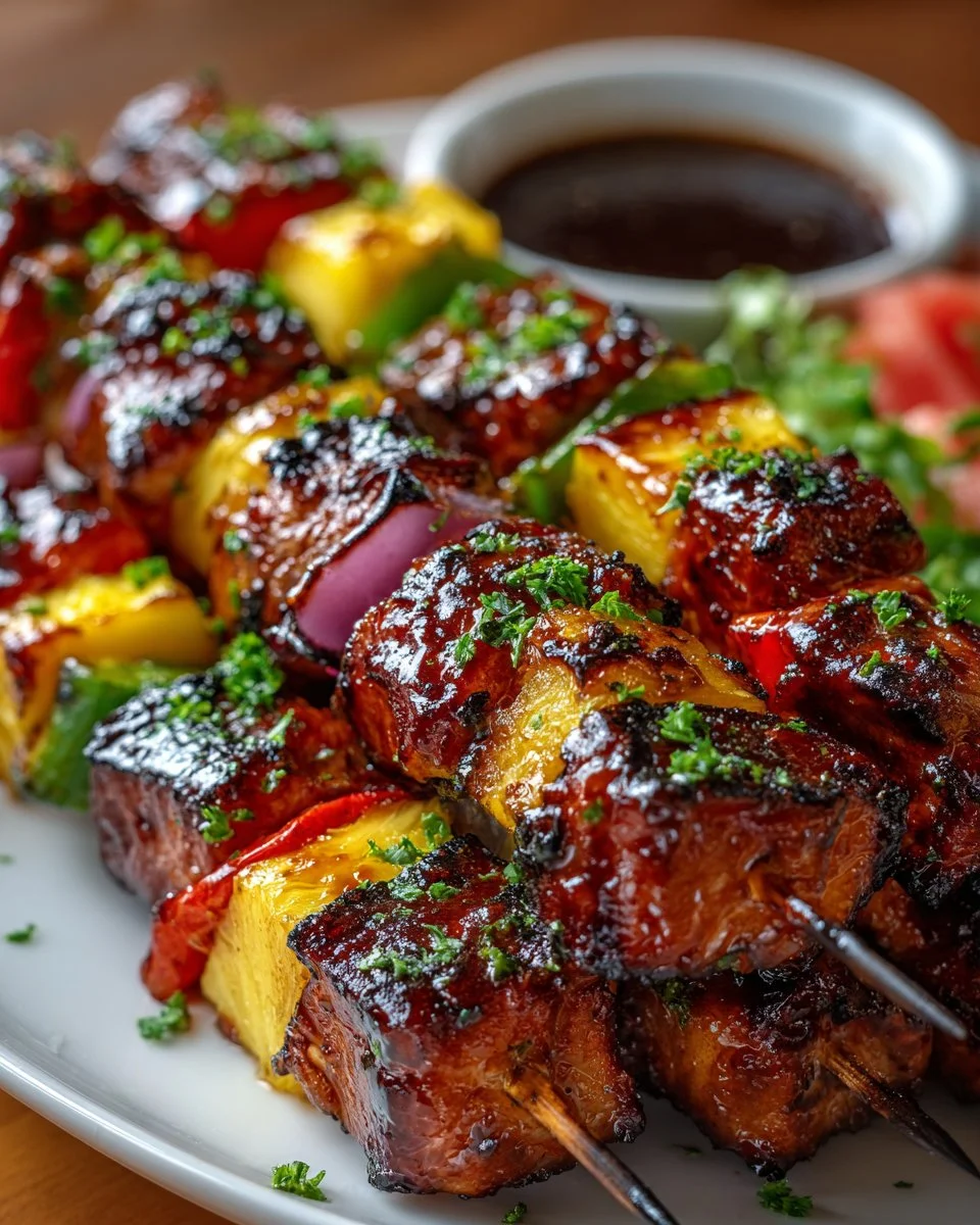 BBQ Chicken Hawaiian Skewers