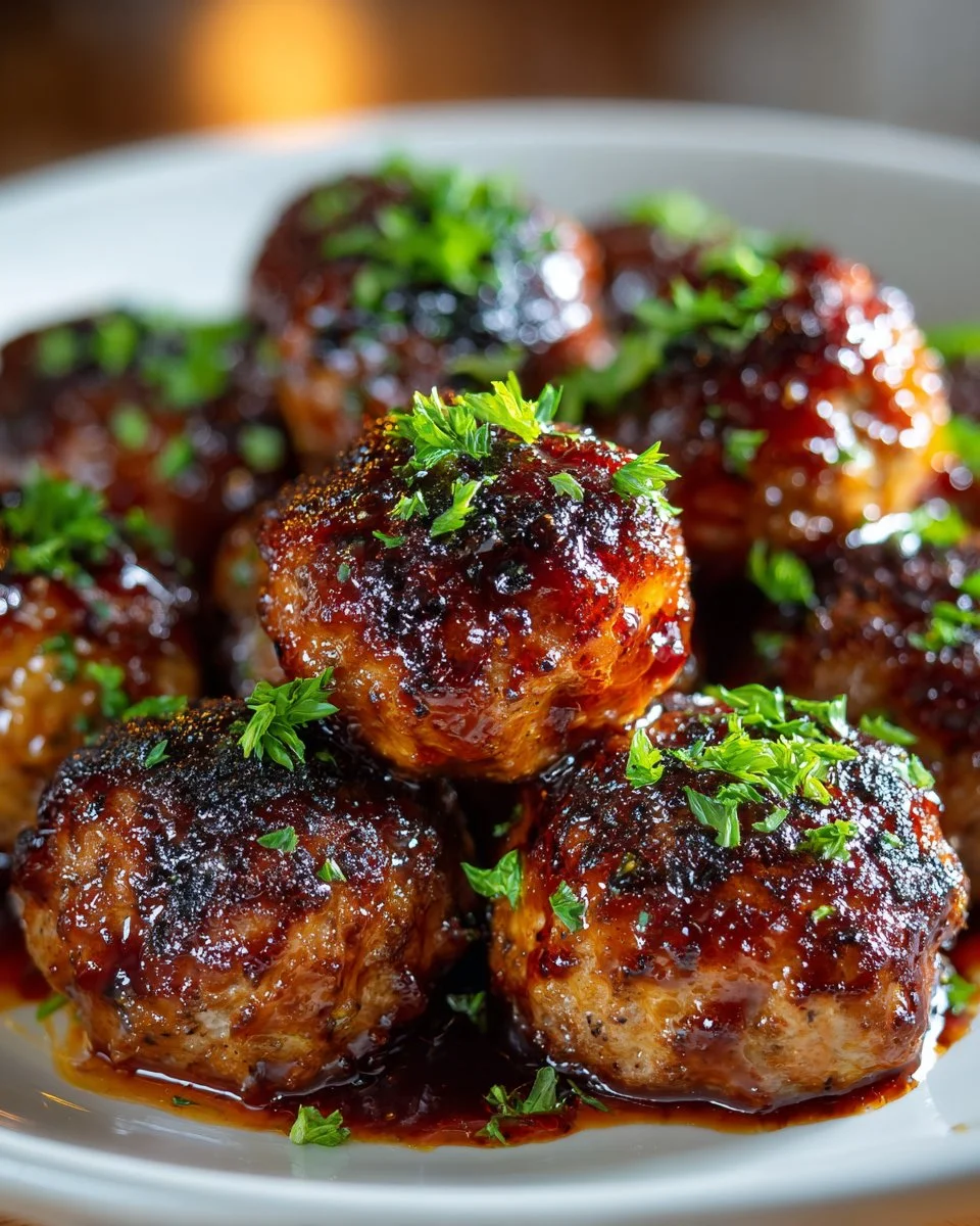 BBQ Glazed Turkey Meatballs