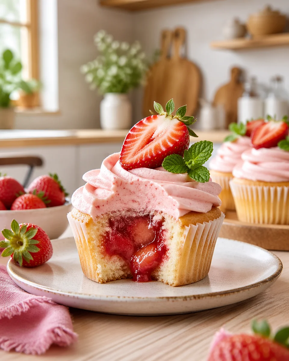 Best 4th of July Strawberry Shortcake Cupcakes