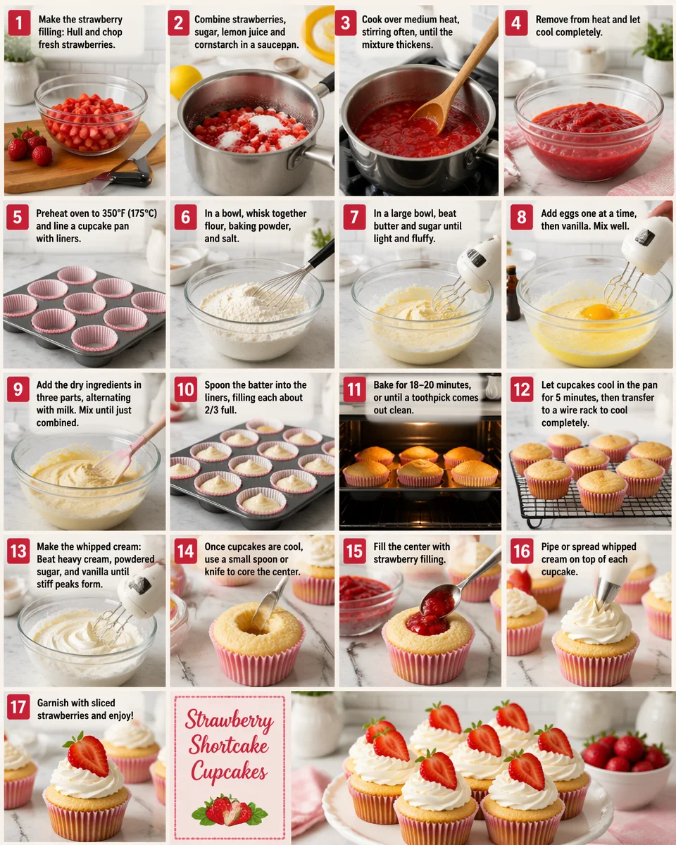 Best 4th of July Strawberry Shortcake Cupcakes