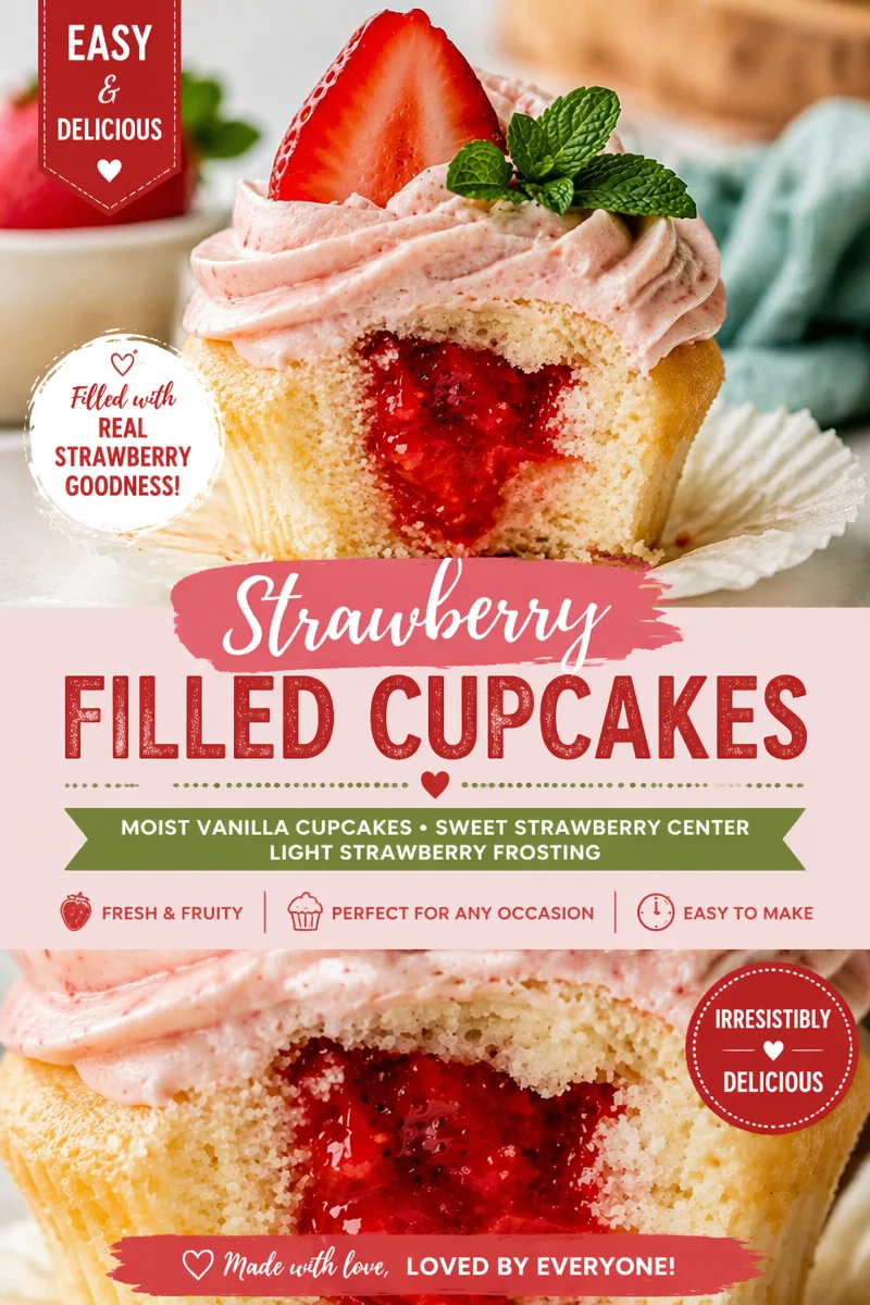 Best 4th of July Strawberry Shortcake Cupcakes