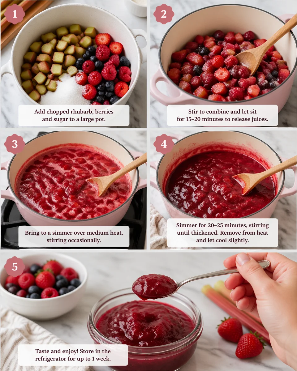 Best Homemade Rhubarb and Berry Sauce