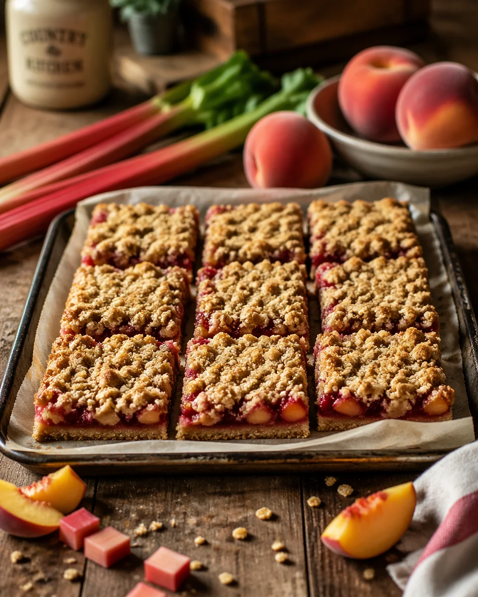 Best Rhubarb and Peach Crumb Bars
