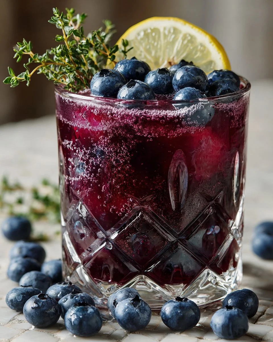 Blueberry Thyme Lemonade Mocktail