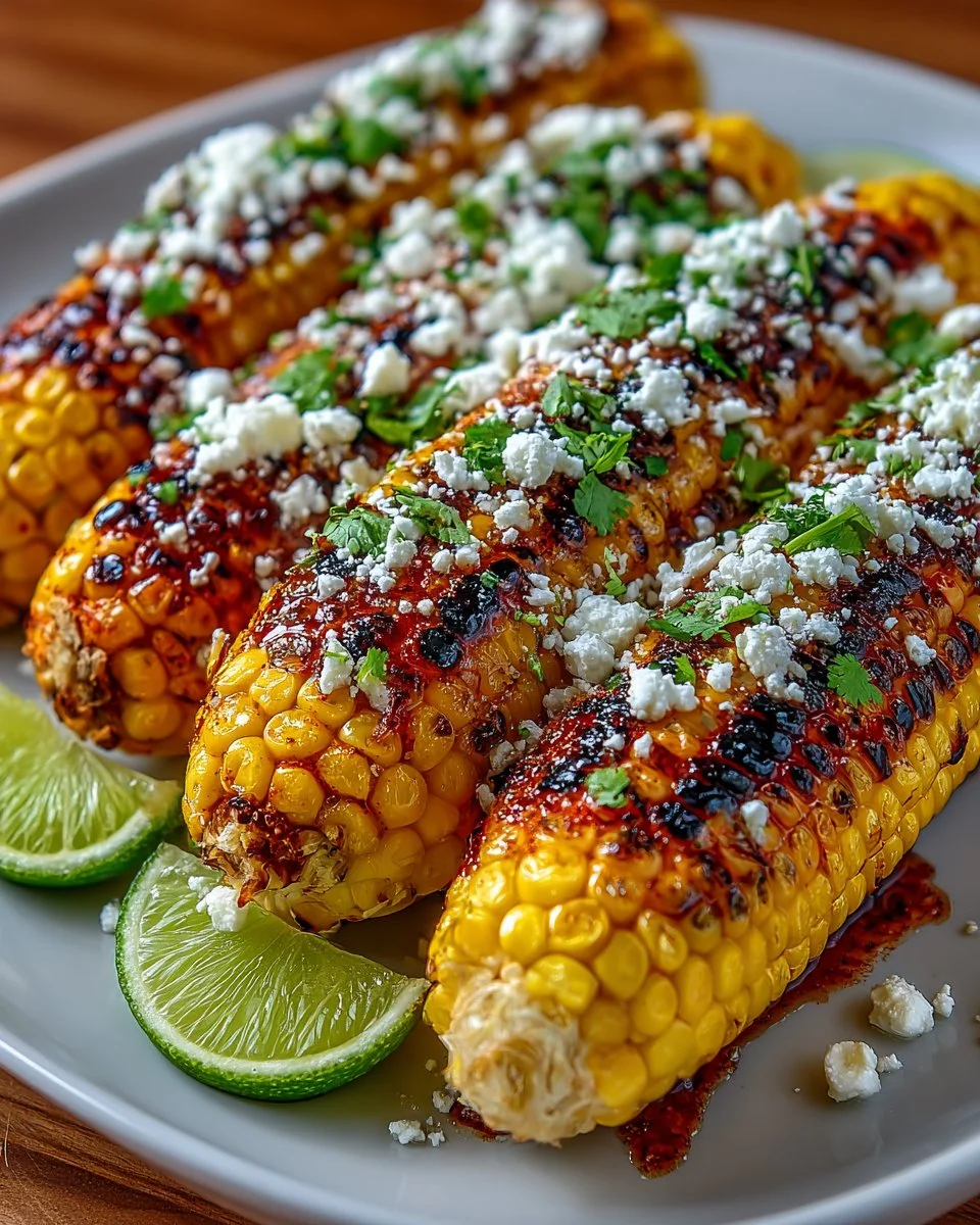 Charred Sweet Corn with Cotija and Lime