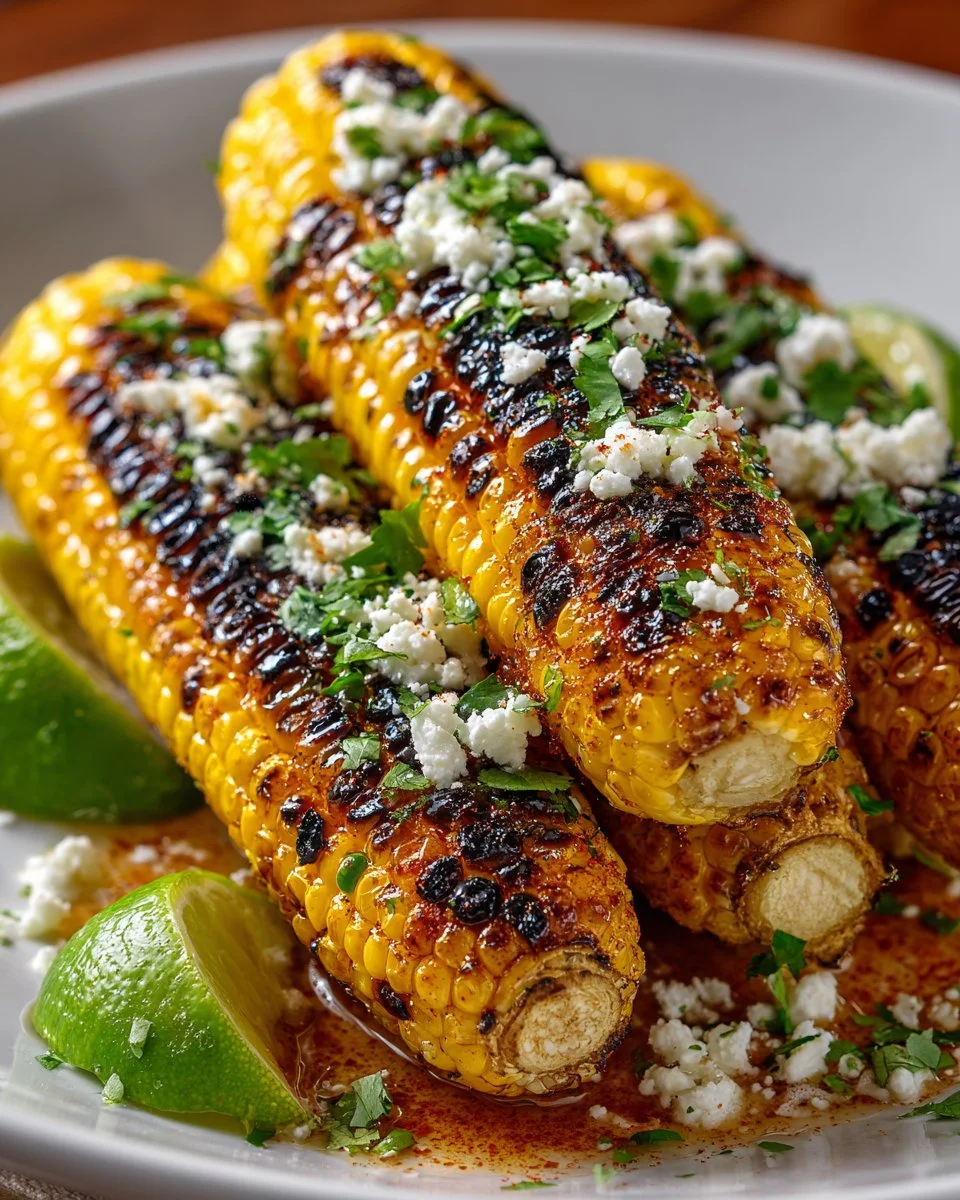 Charred Sweet Corn with Cotija and Lime
