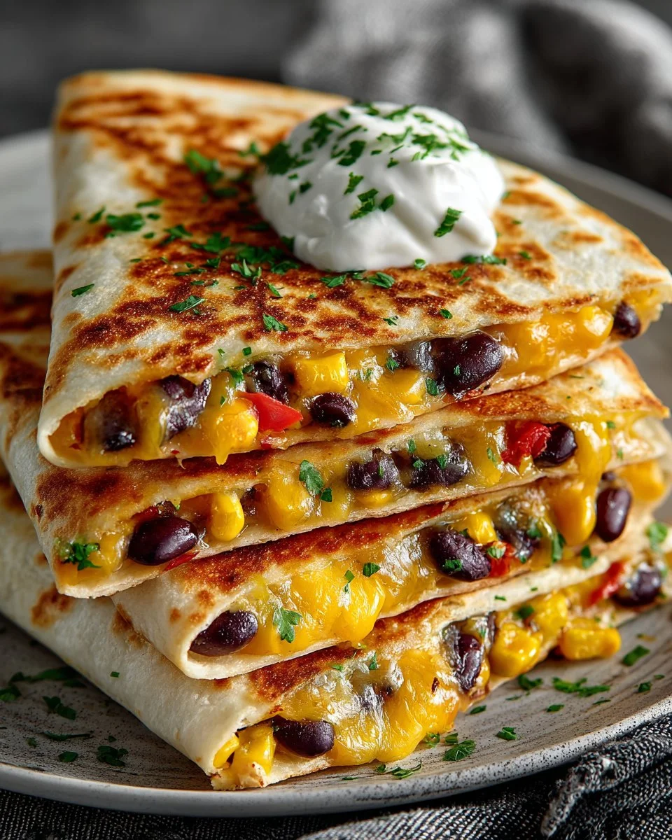 Cheesy Black Bean Quesadillas