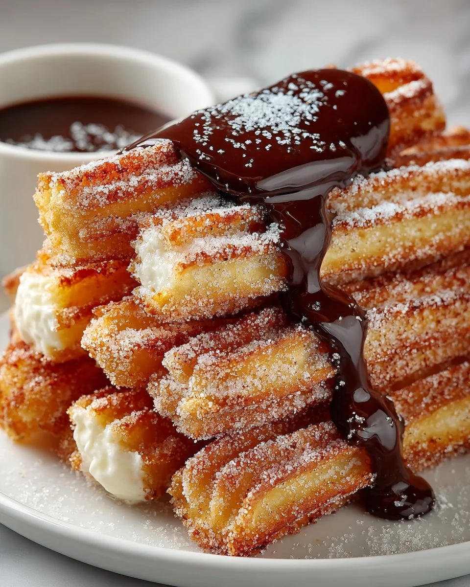 Delicious Cinnamon Sugar Churros served with a chocolate dip