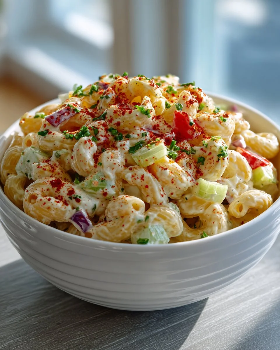 Classic Macaroni Salad with Celery and Onion