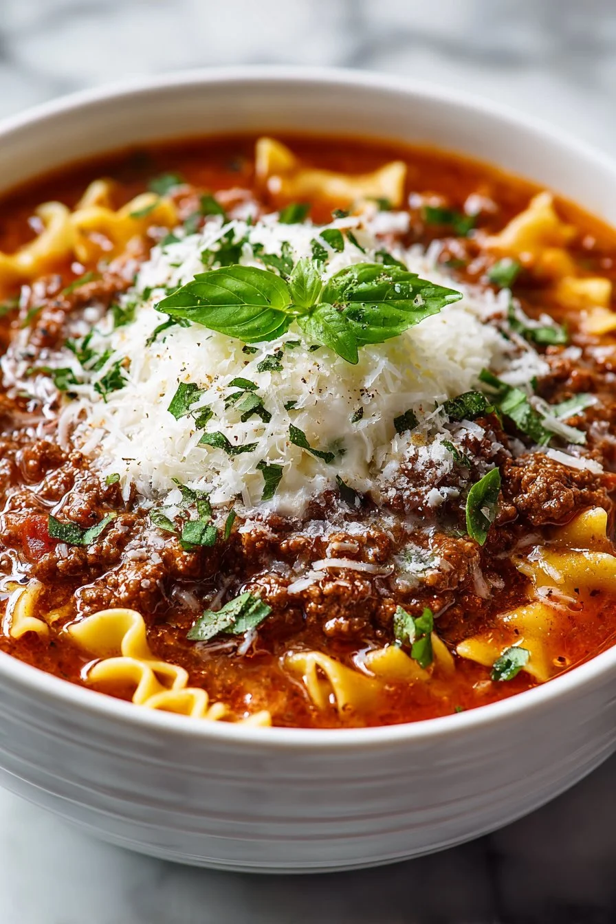 Classic Slow Cooker Beef Lasagna Soup