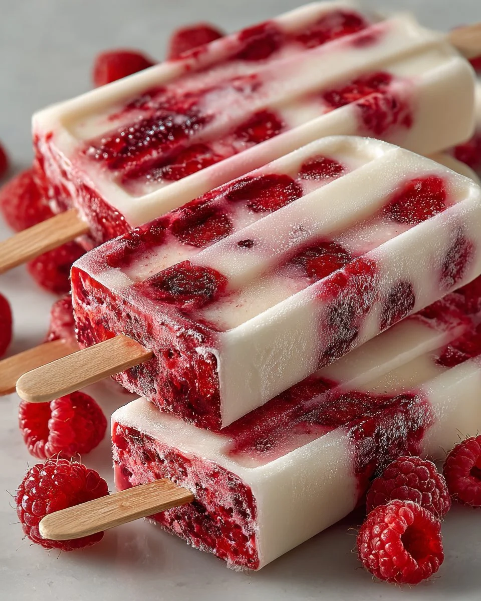 Coconut milk and raspberry popsicles - a refreshing and healthy summer treat