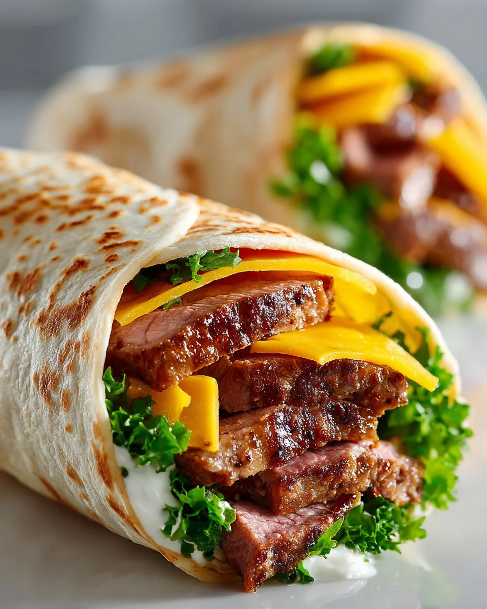 Cold Roast Beef and Cheddar Wraps